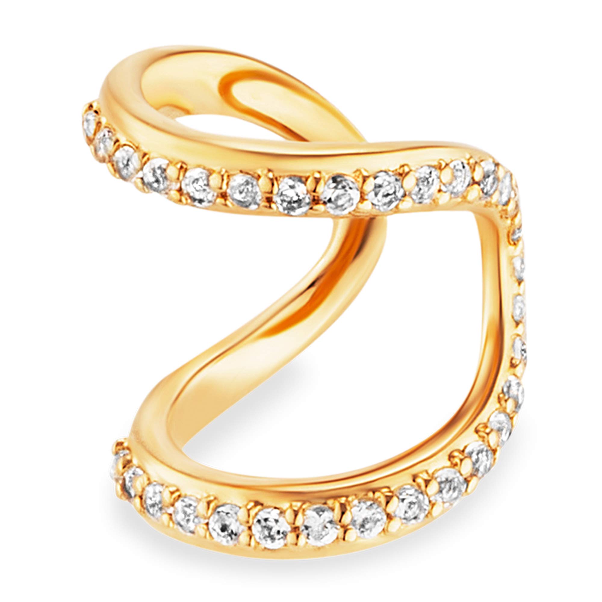 cai Damen Ear Cuff 925/- Sterling Silber 0,9cm Glänzend Topas gelb 0,124ct. 132210480