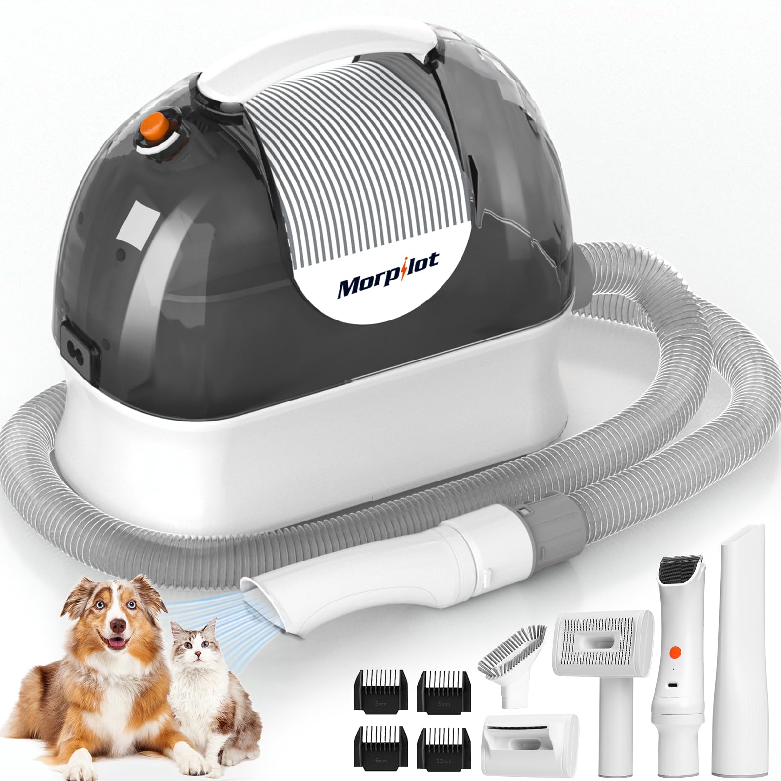 morpilot Aspiradora de pelo para perros，aspirador pelos mascotas Potência de sucção de 12000pa e recipiente para pó de grande capacidade de 3L