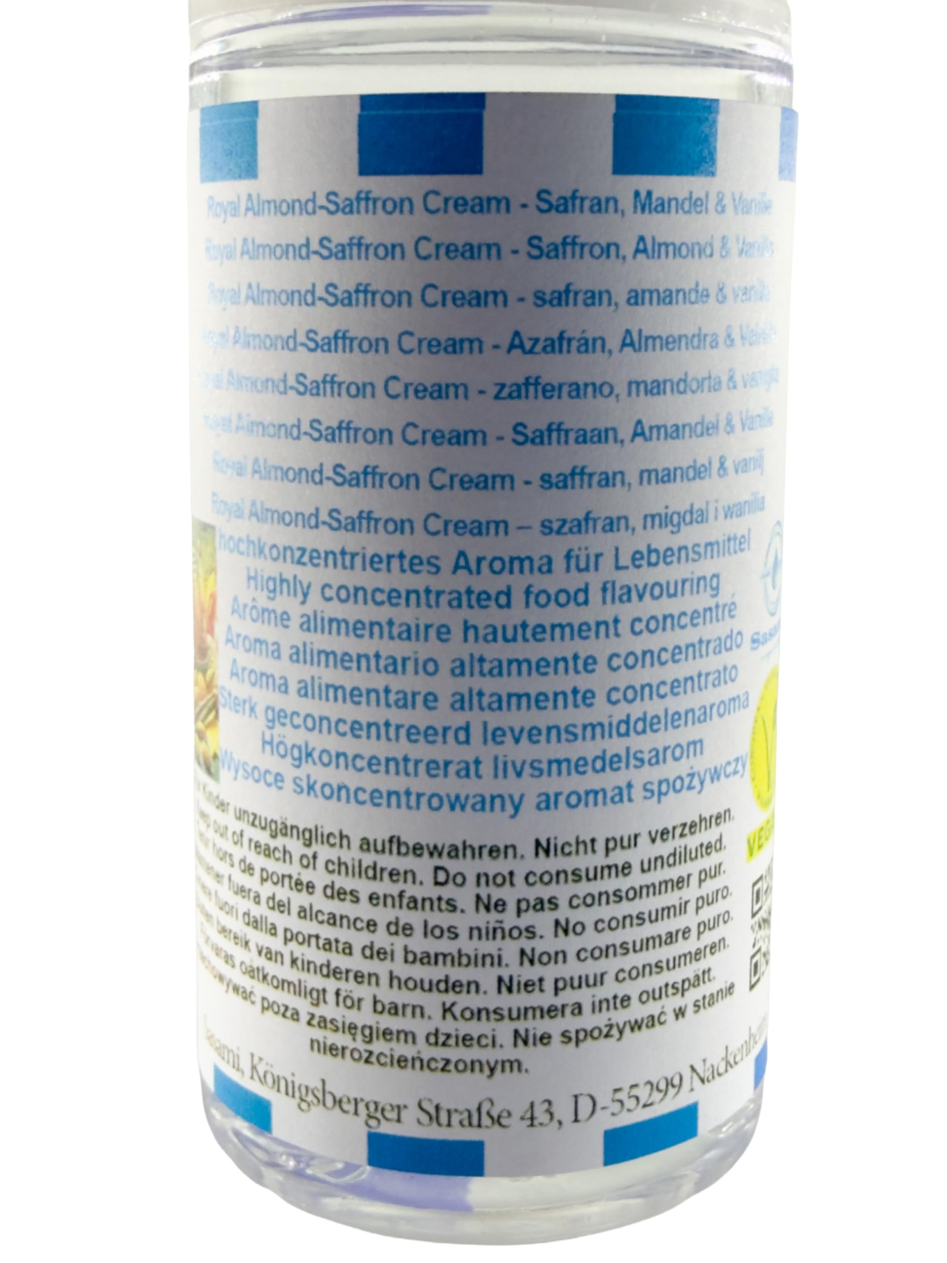 Royal Almond-Saffron Cream - Saffron Almond Vanilla Flavor Concentrate - Vegan - Sasami - 100ml — view 6