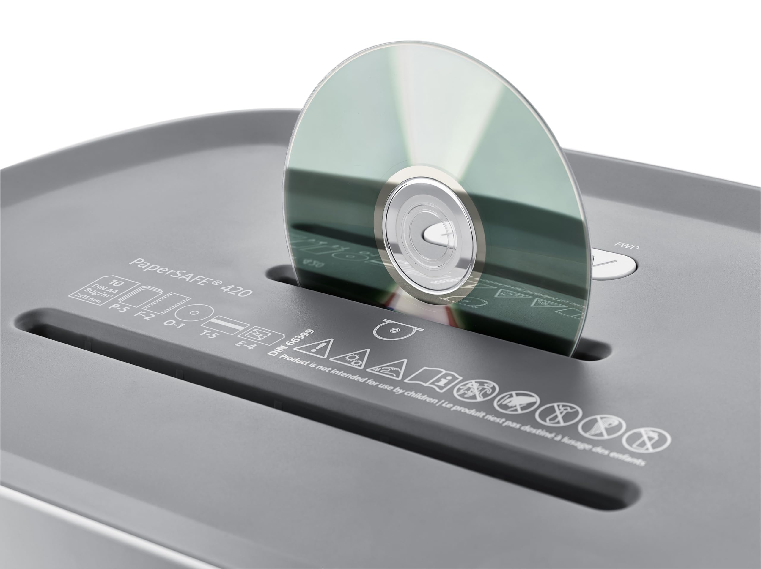 Dahle PaperSAFE PS 420 niszczarka dokumentów (10 arkuszy, poziom bezpieczeństwa P5, mikrocięcie, nie zawiera oleju i konserwacji, 25 litrów), szara
