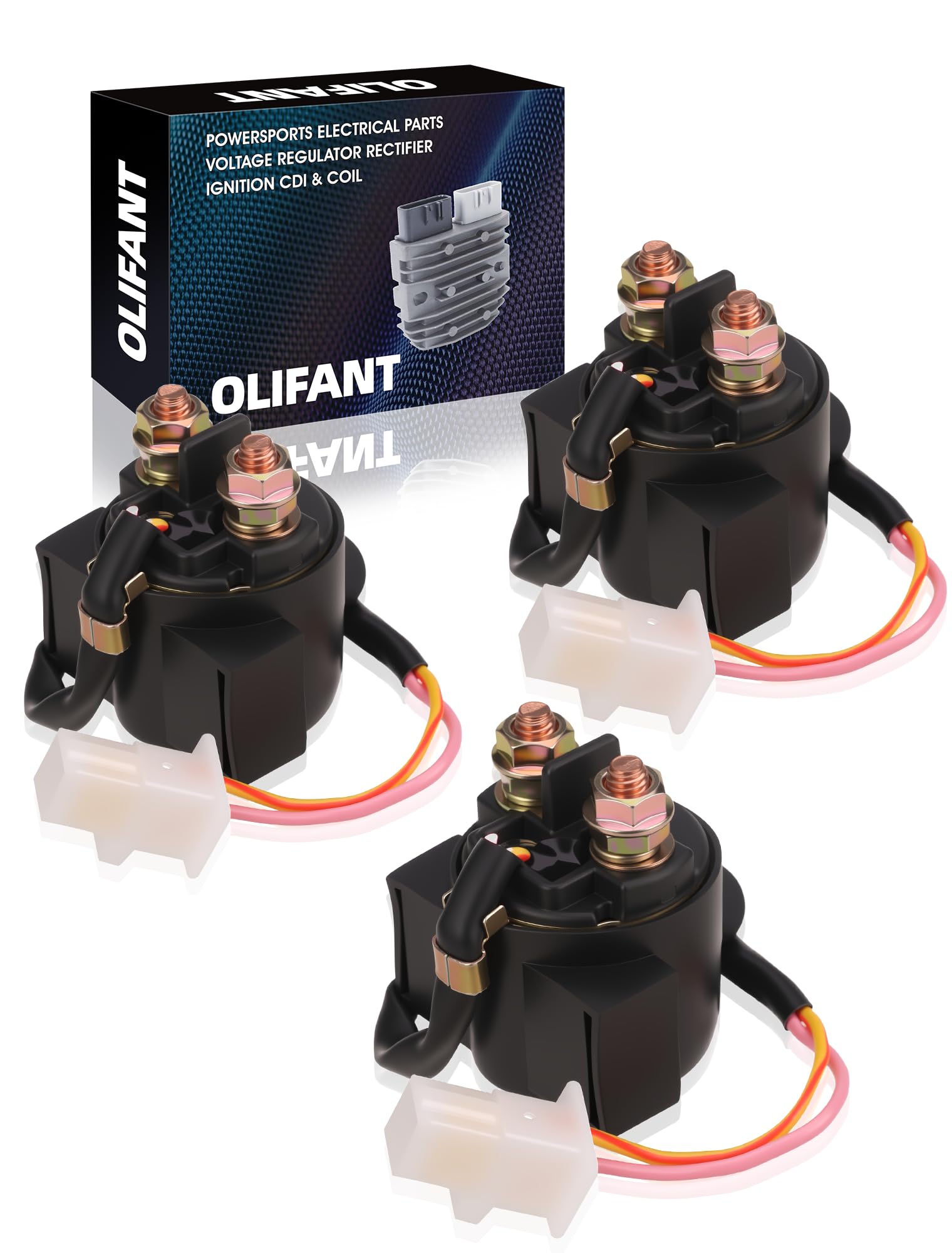 3 Set Starter Solenoid Relay for Honda Fourtrax 300 TRX300 TRX300FW 1988-2000 Fourtrax 125 1985-1986 Fourtrax 200 1984 Fourtrax 250 1985-1987 Replace