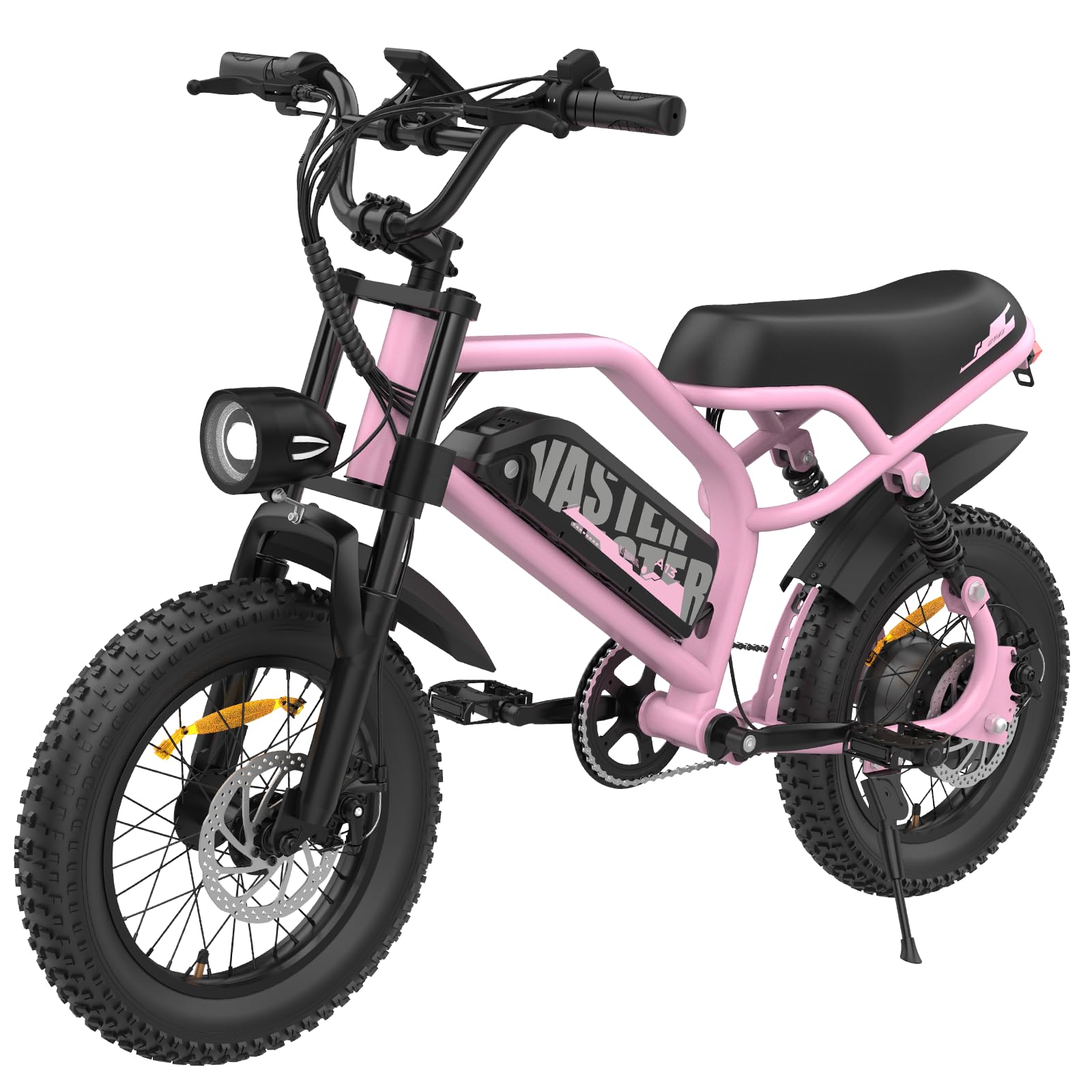 VDL E Bike Elektrofahrräder-Ebike für Jugendliche mit 36V 13Ah Herausnehmbare Batterie, E-Bike 16 * 3.0 Zoll Fette Reifen, Off-Road Mountainbike, Elektrofahrrad Herren Damen Elektro Fahrrad, Rosa Sport & Freizeit