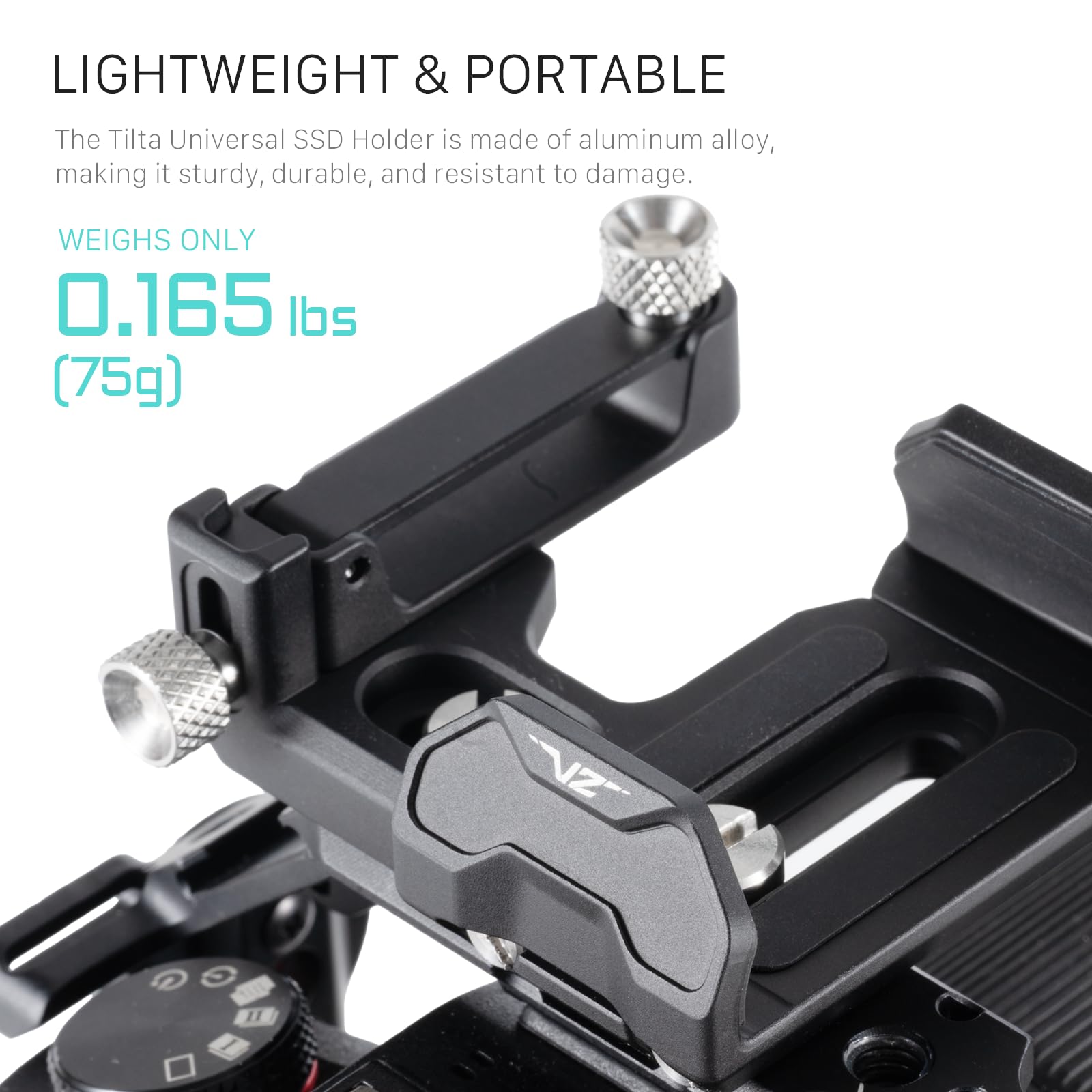 Tilta Supporto universale per unità SSD V2 con slot da 1/4"-20, adatto per SSD da 50-70 mm di larghezza e 15 mm di spessore, nero TA-USDH2-B