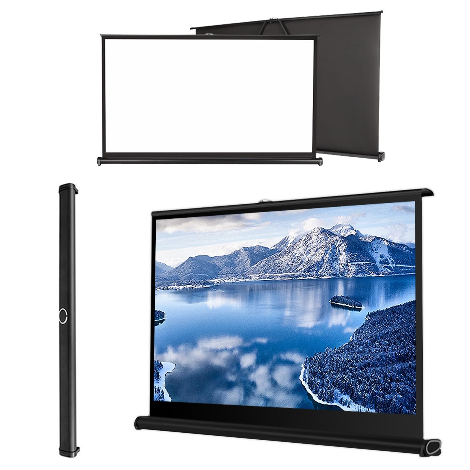 30", 40", 50" Schermo di Proiezione, Schermo di Proiezione da Tavolo Formato 16:9/4:3, Telo da Proiezione Interno Esterno per Campeggio e Home Theater, Comodo e Leggero, Ad alto Contrasto(4:3,40")