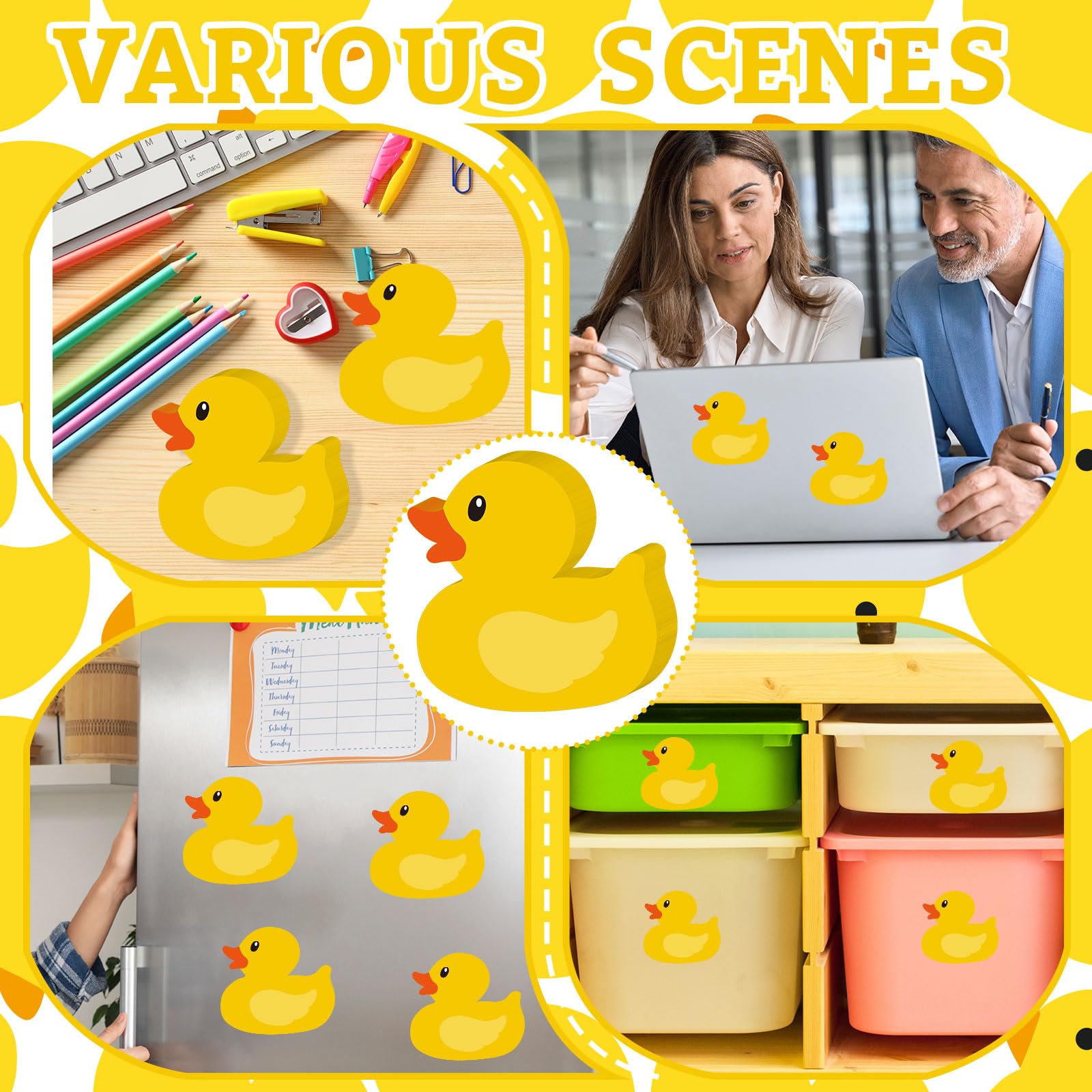 12 notas adhesivas de goma con forma de pato amarillo, bloc de notas extraíble para decoración de regreso a clases, hogar, aula, oficina, fiesta
