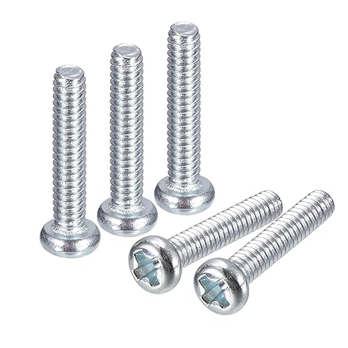 uxcell Tornillos de máquina Phillips de cabeza plana #2-56x1/2, 50 piezas de tornillos de cabeza cruzada de acero al carbono chapados en zinc,