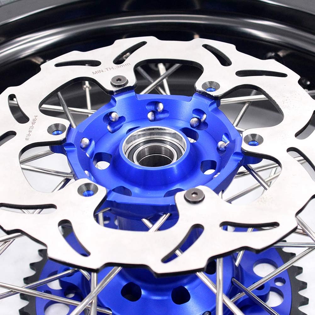 KKE 17'' Inch Wheels Fit for YAMAHA WR250F 01-19 WR450F 03-18 Supermoto Wheels CST Tires 3.5/4.25 Rims