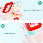 Fullicon Moisture Proof Pill Organizer 2 Times a Day, Large Pill Box 7 Day, Spill Proof Pill Case, Travel Pill Container, Medicine Organizer with Secure Lids, Daily Vitamin Organizer (Rainbow Clear)