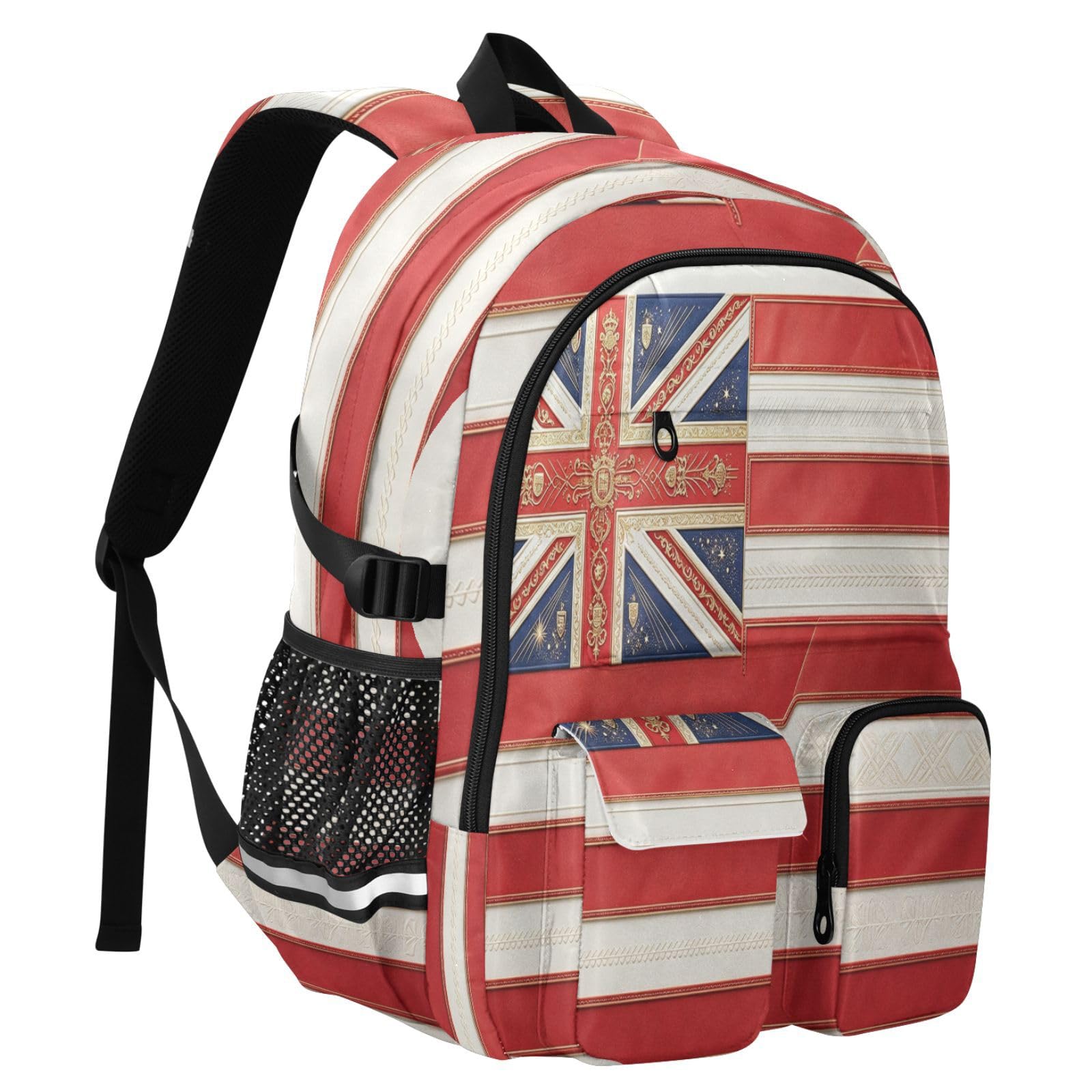 Miqi Rucksack mit mehreren Taschen für Schule, Reisen, Outdoor, Uni, 44,5 cm (17,5 Zoll) Laptop-Rucksack für Damen und Herren, Rot