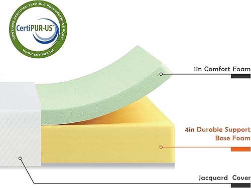 Miniatura 9 de Green Tea Queen - Colchón de espuma viscoelástica de gel de 6 pulgadas, certificado CertiPUR-US, colchón de tamaño Queen certificado CertiPUR-US