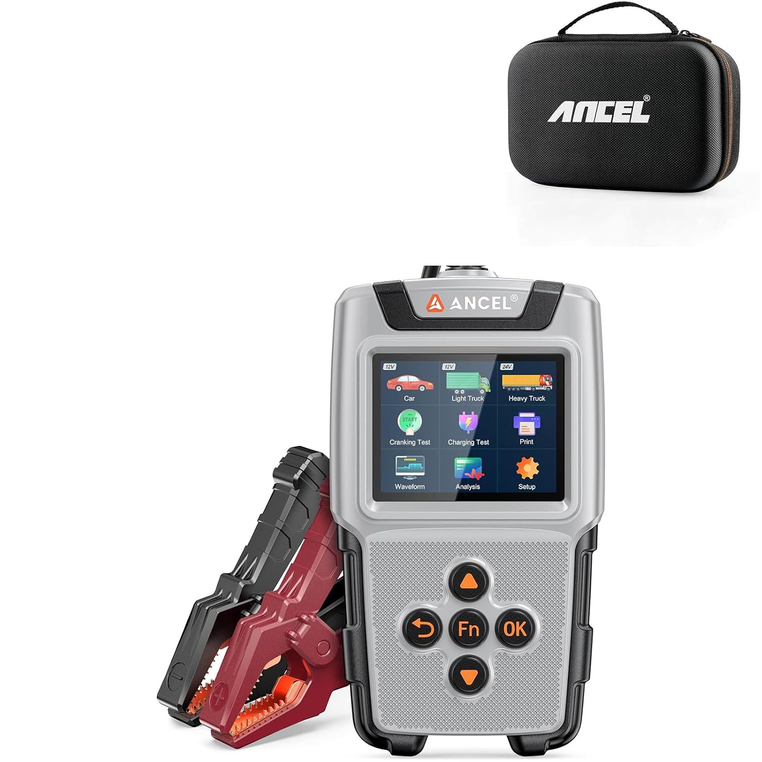 ANCEL BA101 PRO Battery Tester 12V&24V with Color Display, ANCEL Large Protective Case for OBD2 Scanner and Code Reader