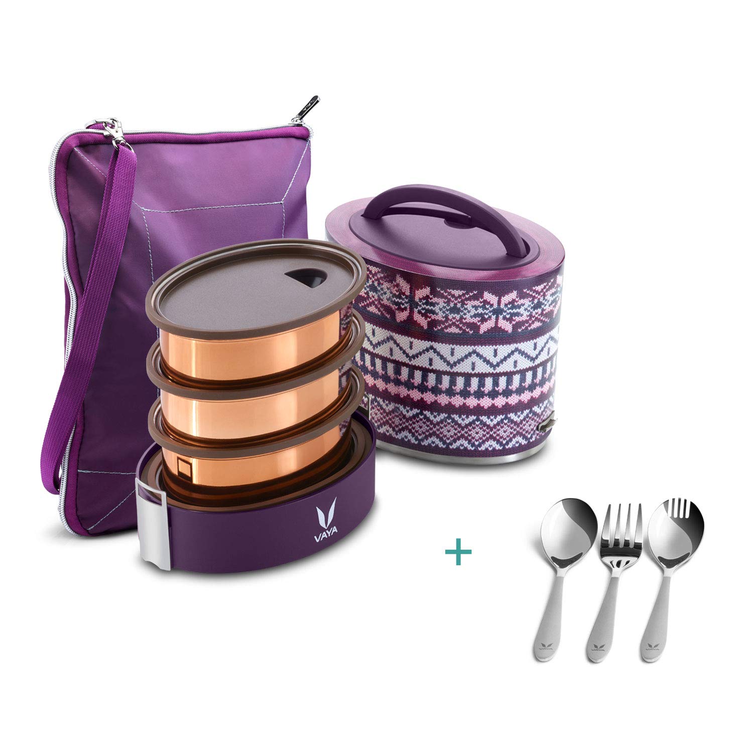 Buy Vaya Tyffyn with Cutlery Set Wool 1000 ml CopperFinished