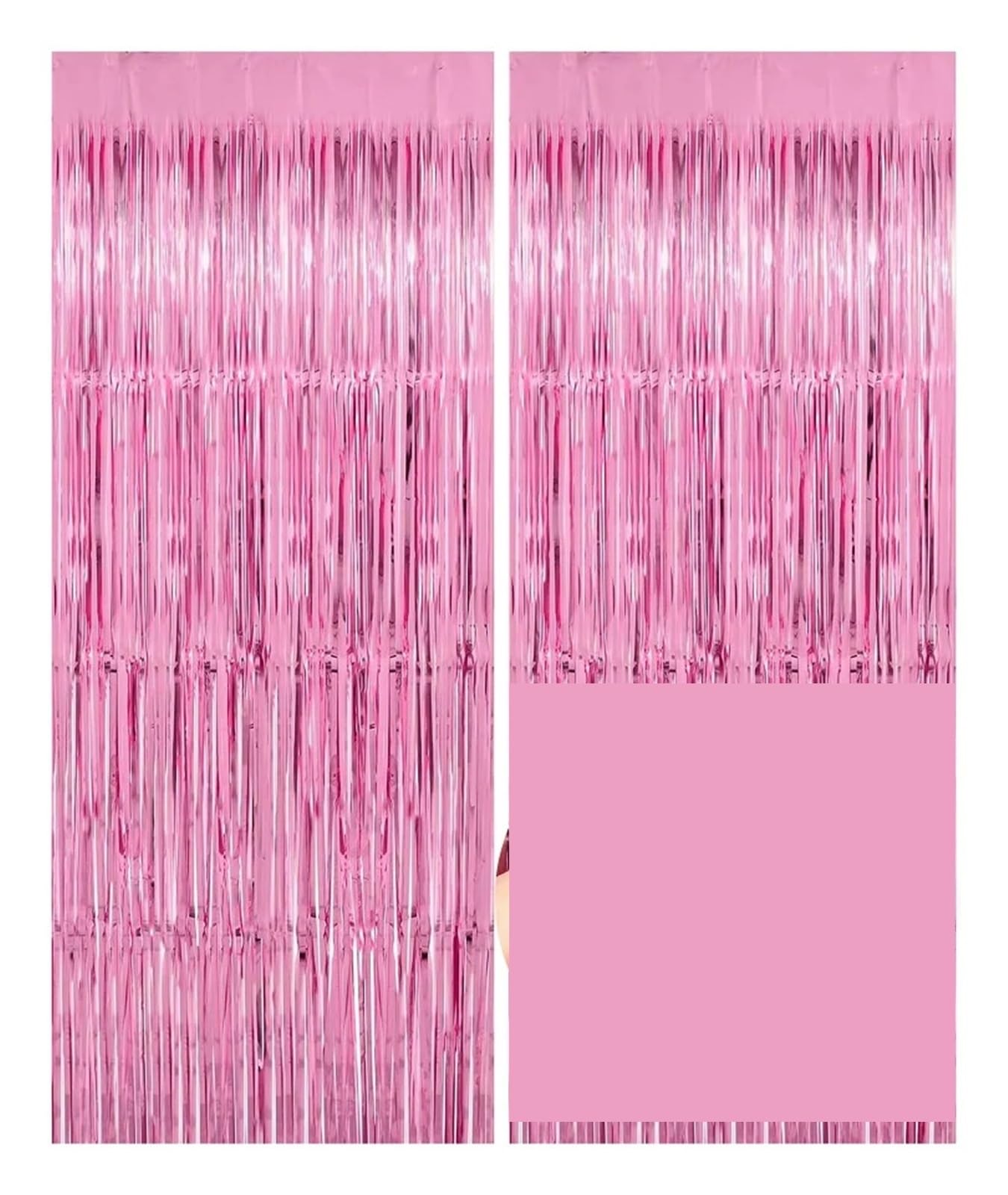 22 UDS-1 * 2,0 m cortinas con flecos de papel aluminio for decoración fondo fiesta, pared película brillante borlas Para Hogar(Rose red)