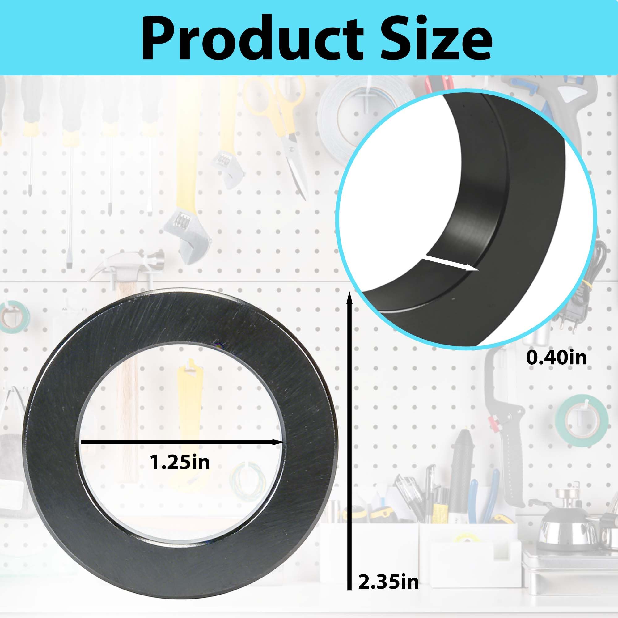 4-Pack Ferrite Ring Magnet,2.35 x 1.25 x 0.39 Inch,Ceramic Donut with Hole — Amazon image 3