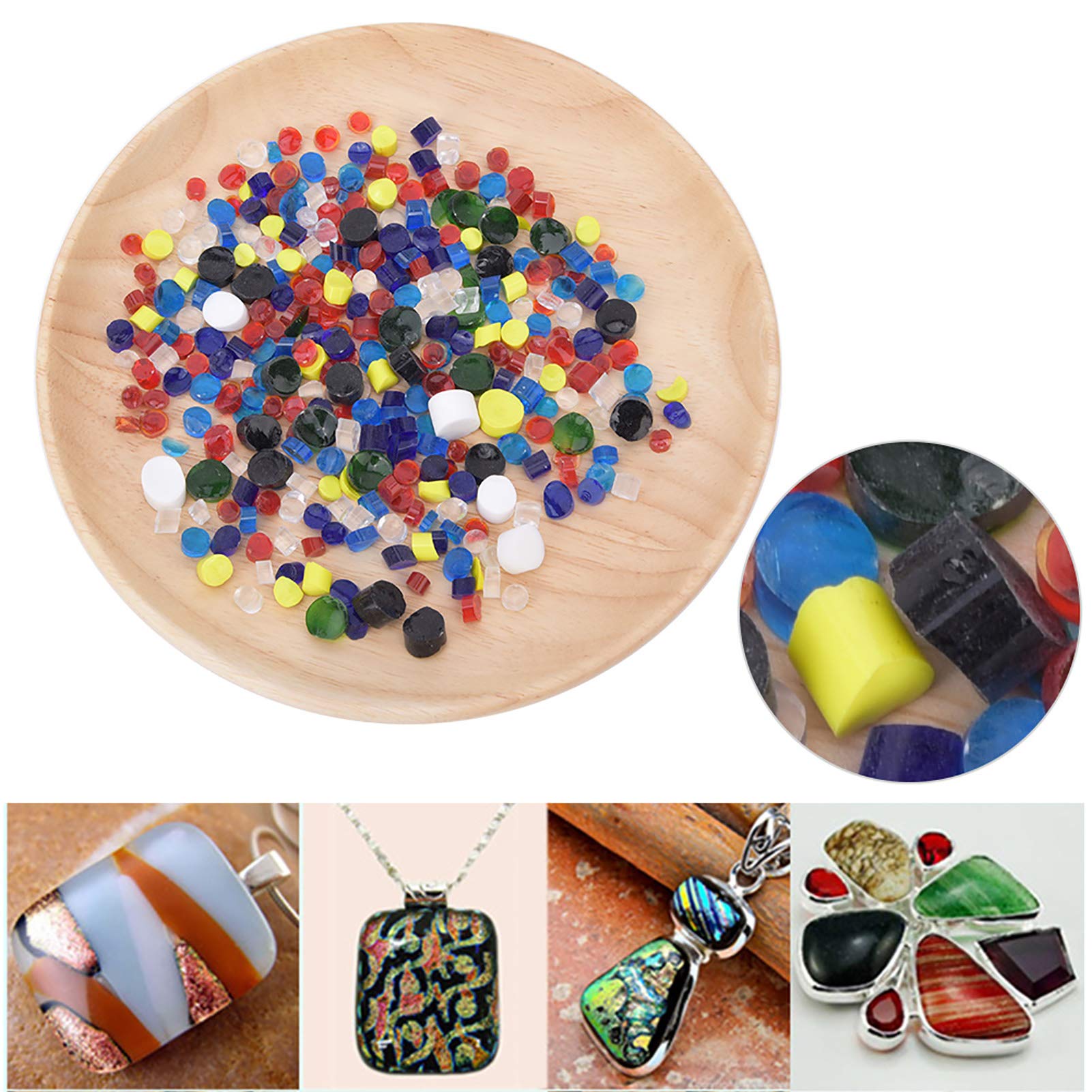 Verre à Fusion, Kit de Verre Coloré 100g pour Création de Bijoux et Projets Artistiques, Compatible avec Four à Micro-ondes et Travail à la Flamme