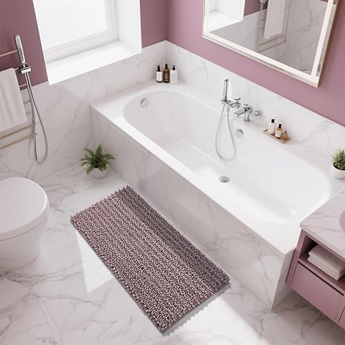 Miniatura 461 de Yimobra - Tapete de baño largo de felpilla, grande de 55.1 x 24 pulgadas, microfibra gruesa, absorbente, extrasuave, antideslizante, peludo, lavable
