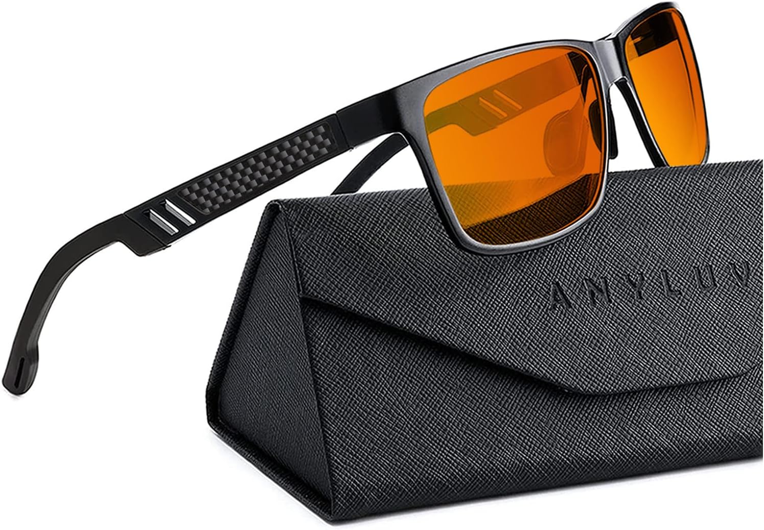 ANYLUV Blue Light Blocking Glasses Men Computer Gaming Glasses Lightweight Al-Mg Metal Anti Eyestrain Eye Protection