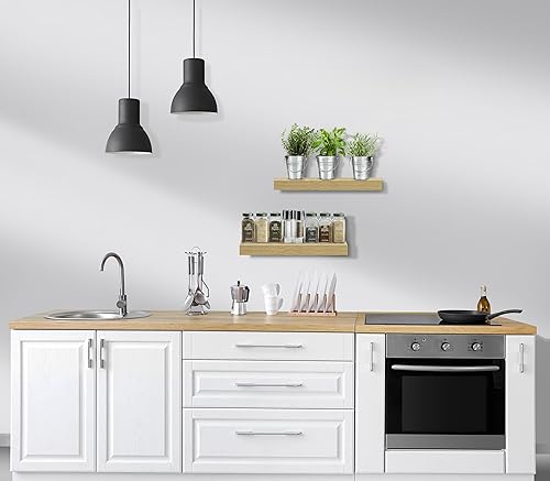 Miniatura 7 de Sorbus Estantes flotantes para pared, estantes de baño montados en la pared para cocina, dormitorio, almacenamiento de baño sobre el inodoro,