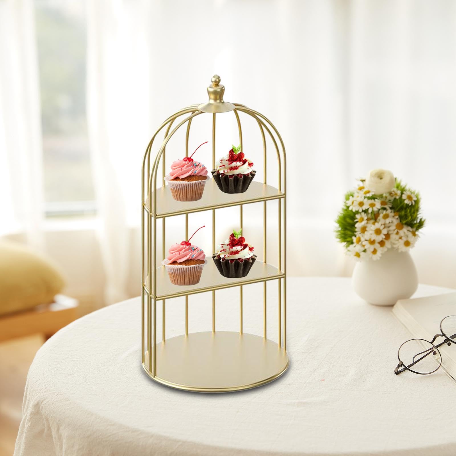 HOMEd - Soporte para tartas, plato de postres y frutas, bandeja para servir boda, expositor de pastelería para centro de mesa
