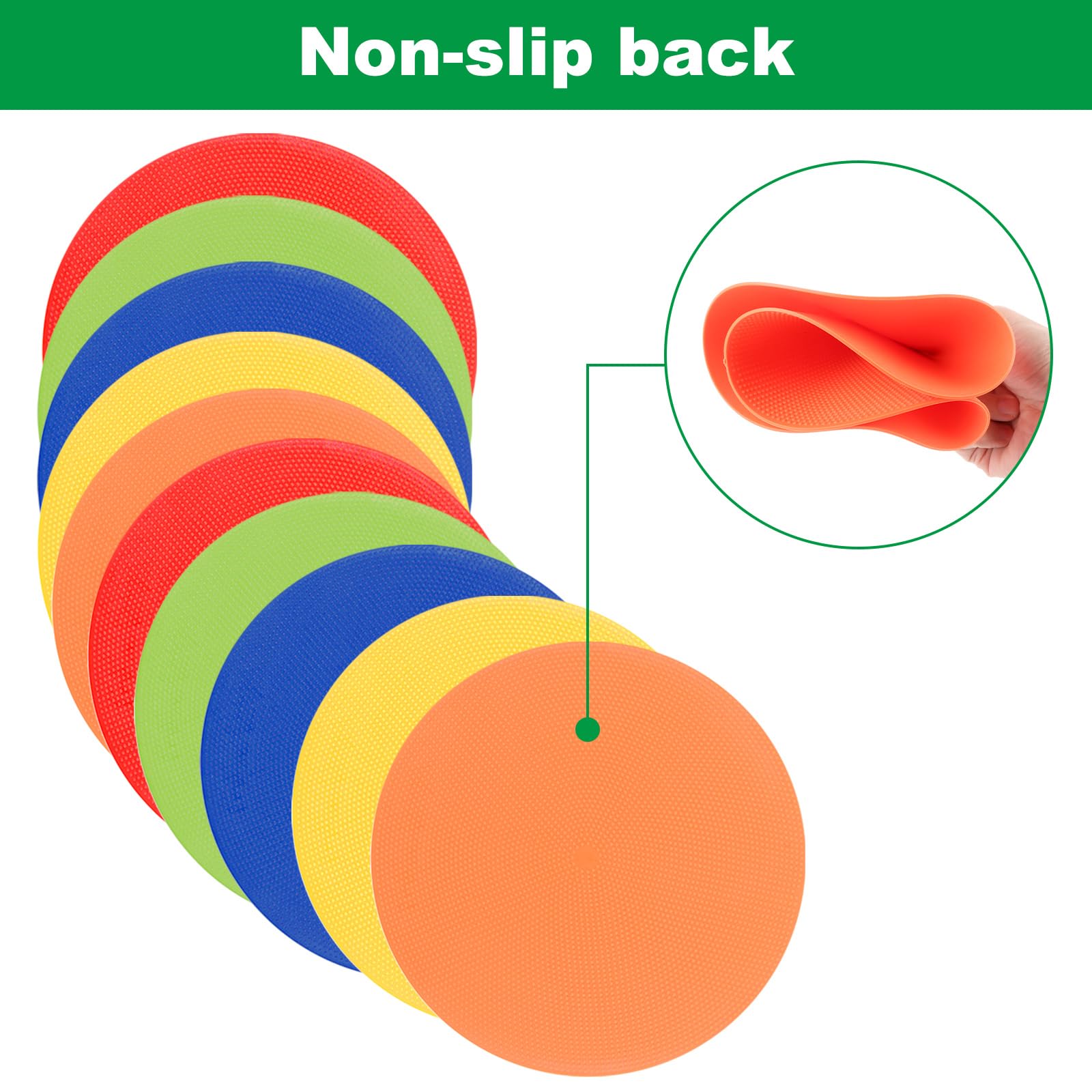MIVIDE 20pcs Disque de Marquage Plat 23 cm, 5 Couleurs Plats Cône de Marquage, Plot Sport pour l'Entraînement, Le Football, Les Terrains de Sport