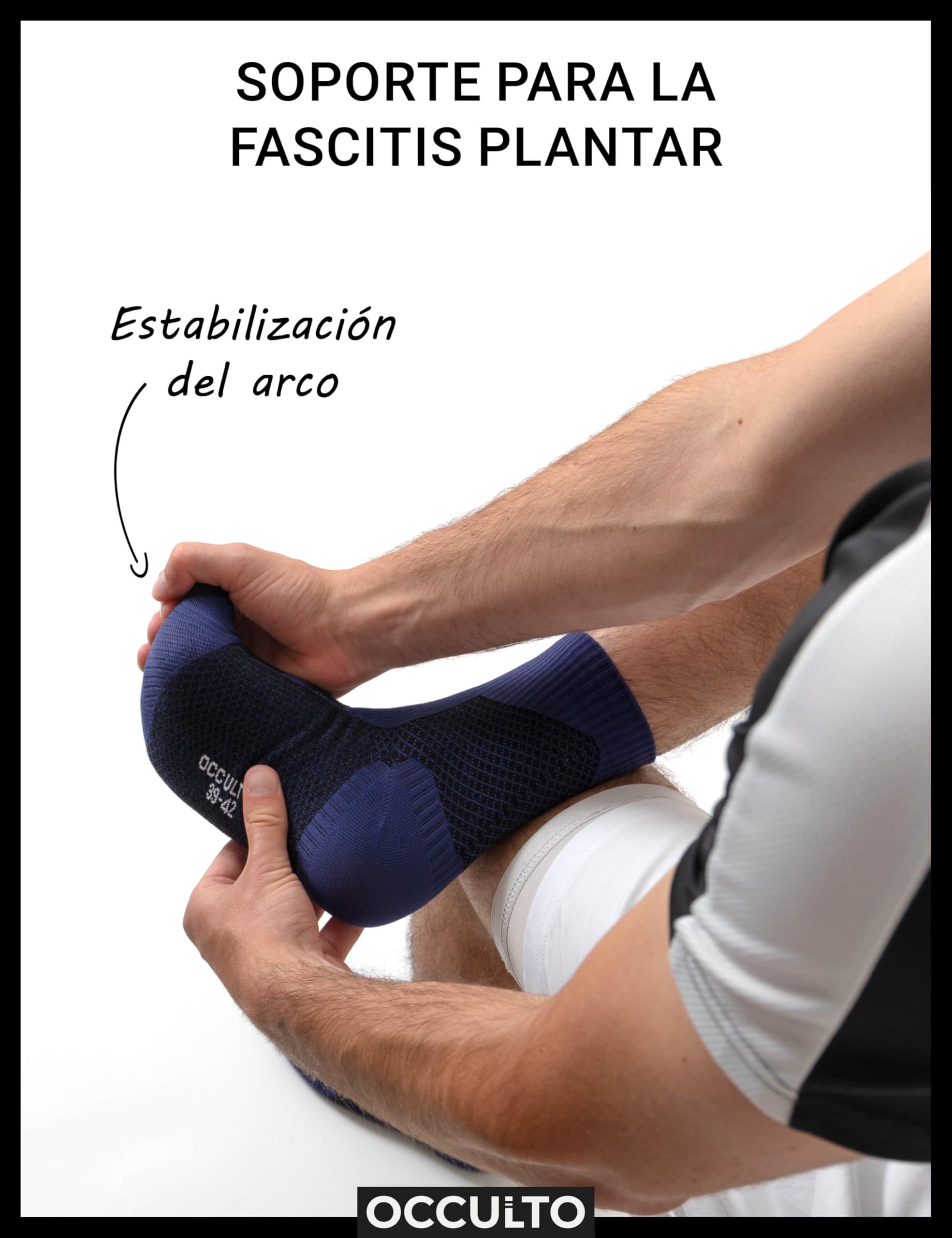 Occulto calcetines compresión fascitis plantar hombre 2 Pares (modelo: Ian)