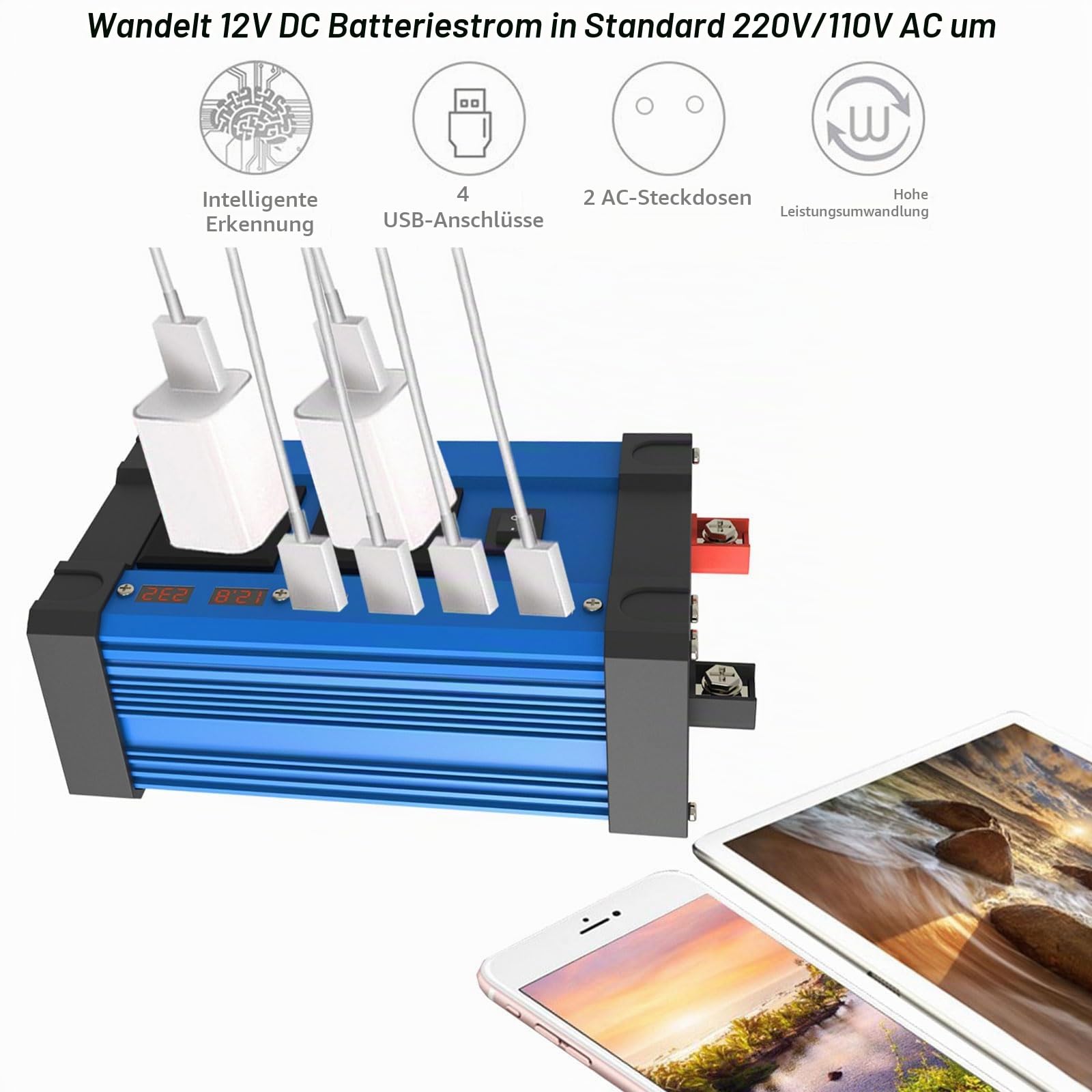 6000-W-Off-Grid-Solarpanel-Kit mit wasserdichtem 18-W-Panel und 30-A-Laderegler for Wohnmobile und Outdoor-Abenteuer