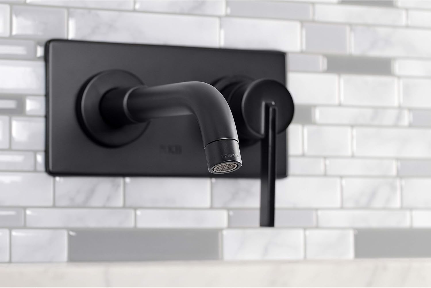 Kingston Brass KS8110CTL Single-Handle Wall Mount Bathroom Faucet, Matte Black