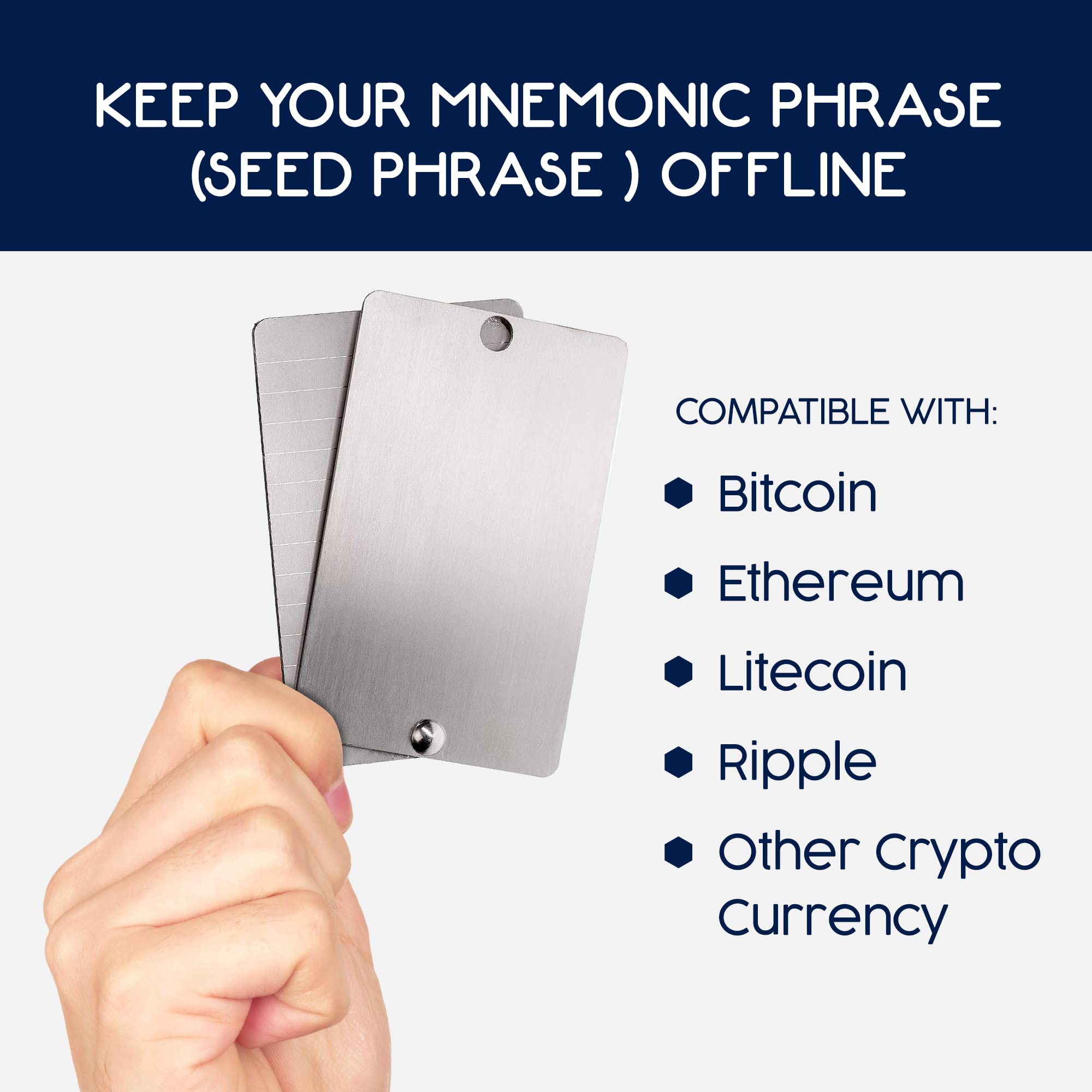 Amazon | スチールビットコインウォレット ハードウェアウォレットバックアップ用 - コールドウォレットバックアップ Trezor One  Ledger Nano S KeepKeyハードウェアウォレット対応 (ダブル) | 集金袋 | 文房具・オフィス用品