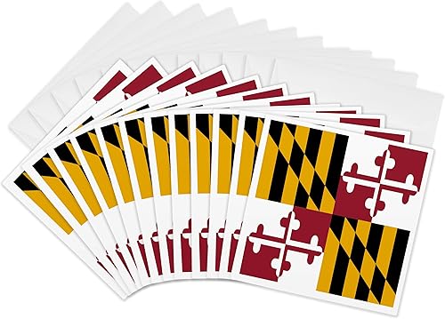 State Flag of Maryland - George Calvert - Tarjetas de felicitación, 6 x 6 pulgadas, juego de 12 (gc_158370_2)
