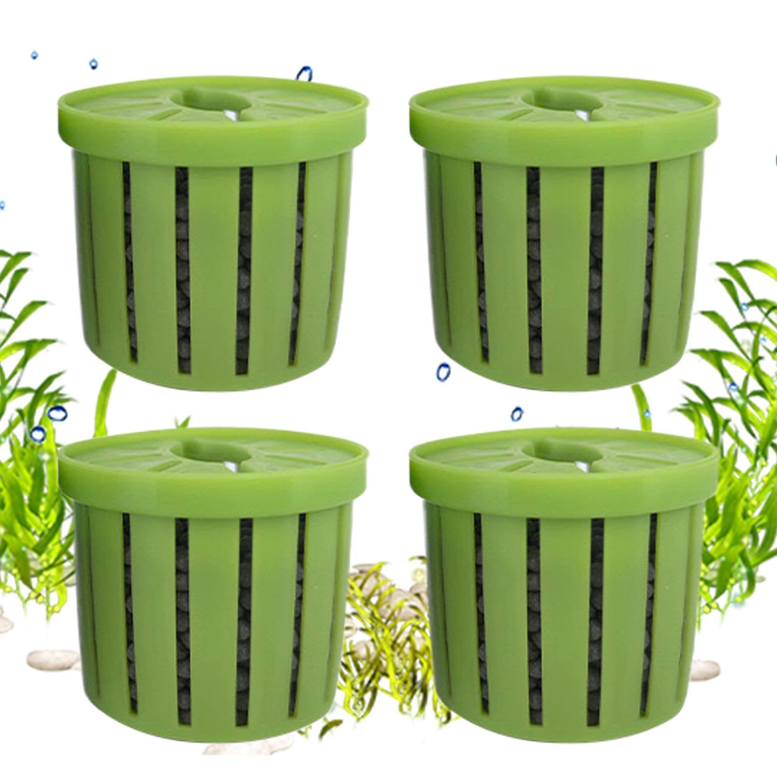 4 Pieces Stable Fish Tank Plant Pots, Aquarium Hydroponics Planting Planter, Waterweed Planting Basket, For Businesses Hotel Rental Restaurant Apartment. โ image 1