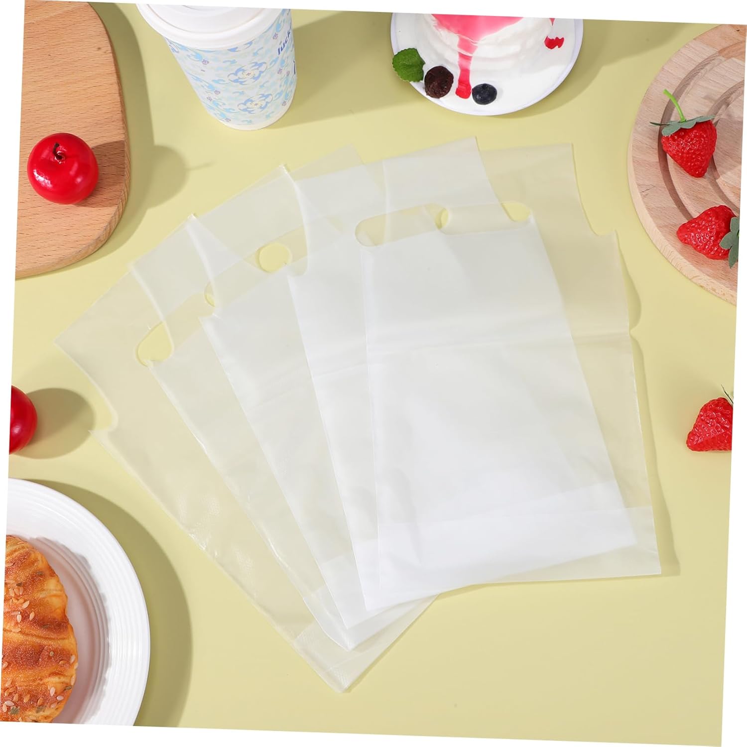 OUNONA 500pcs Coffee Cup Carrier Bags Sturdy and Portable Beverage Holders for Takeout Drinks for Milk Tea and Coffee Shops Reliable Packing
