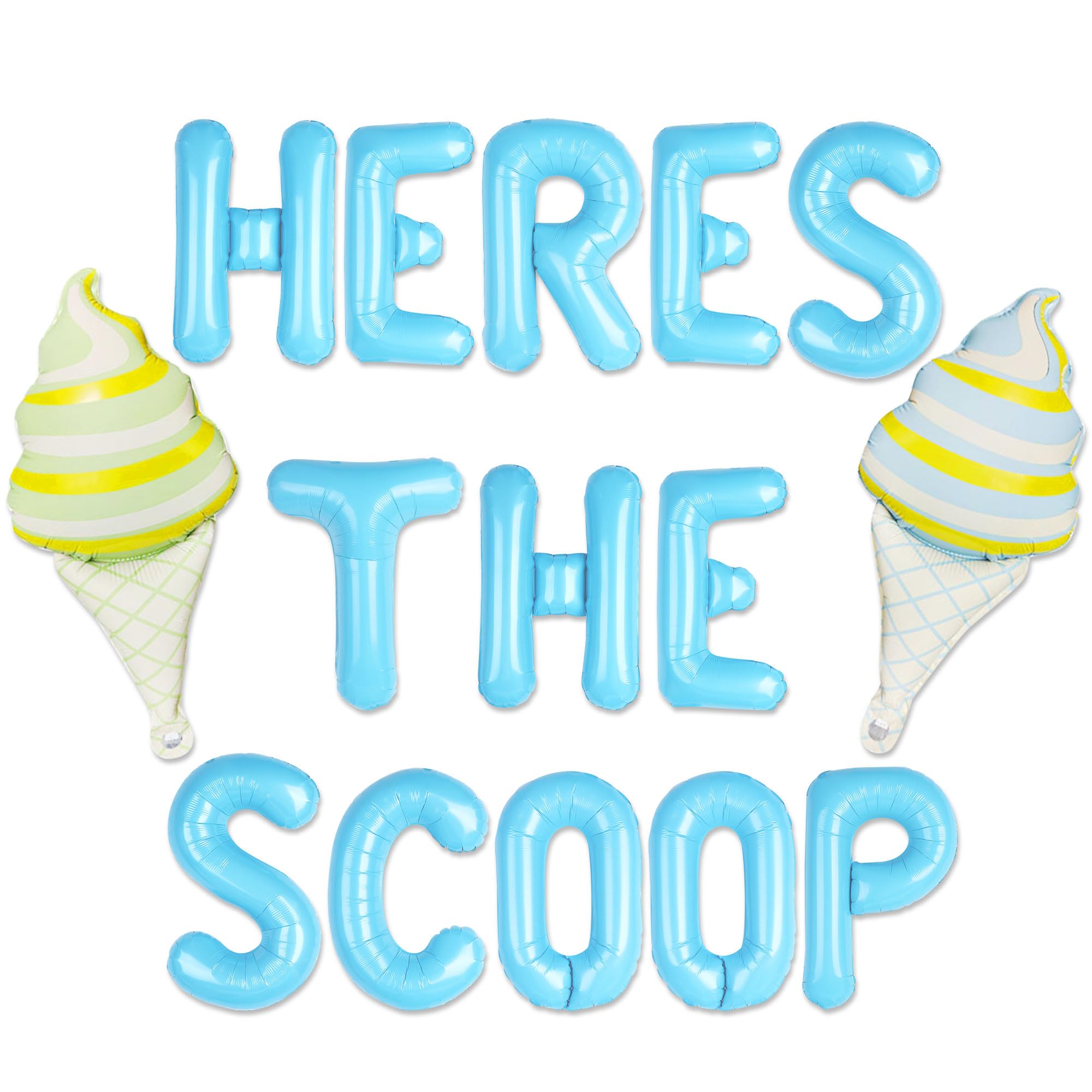 Here's The Scoop Summer Ice Cream Gender Reveal Decorations for Boys Ice Cream Banner Photography Background Whats the Scoop Party Supplies