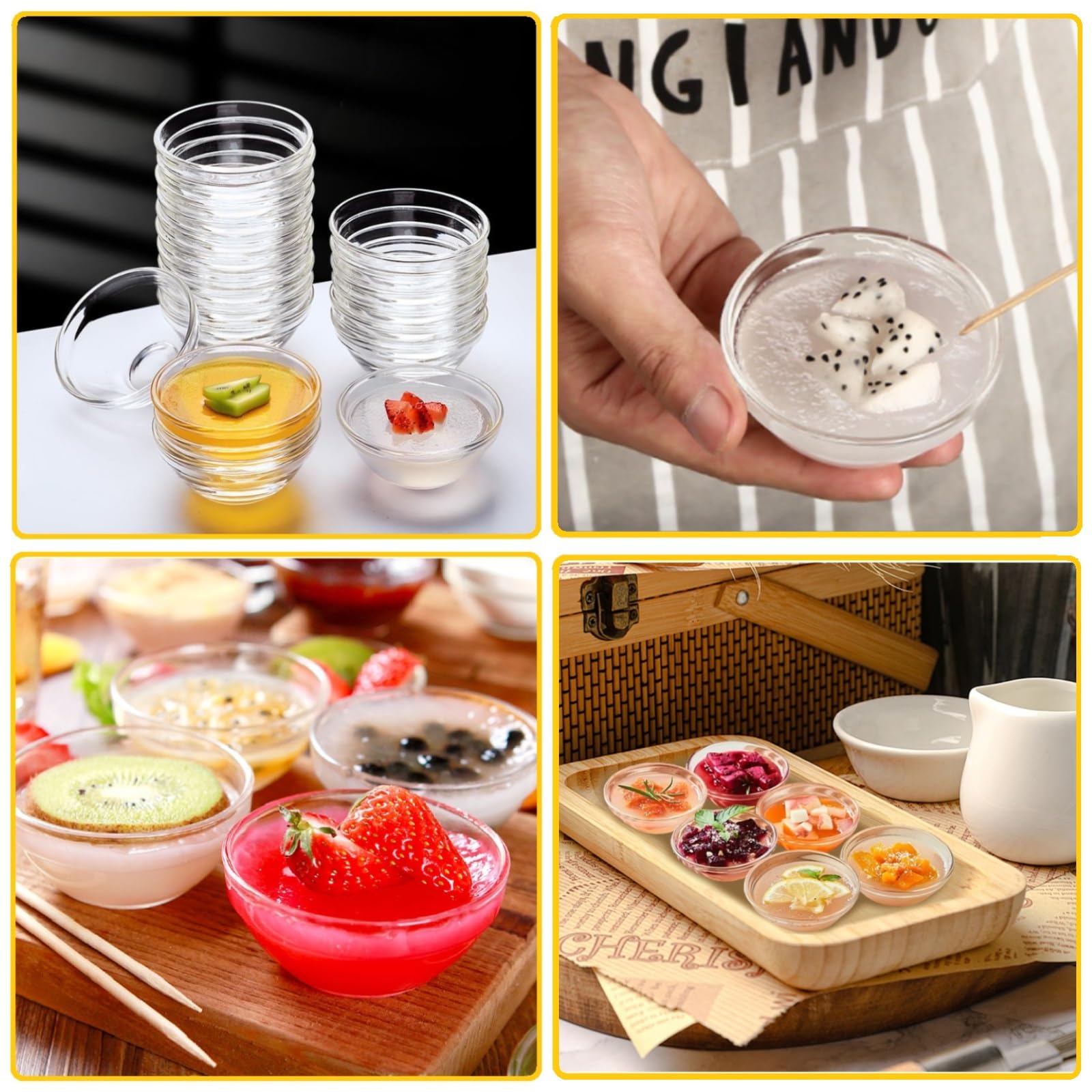 10 Ciotoline In Vetro 75ml Per Dessert, Salse E Gelato - Vetro Resistente, Lavabile In Lavastoviglie - Foto 3