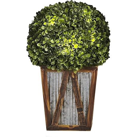 Teamson Home Artificial Boxwood Topiary Shrub - Front Porch Plant