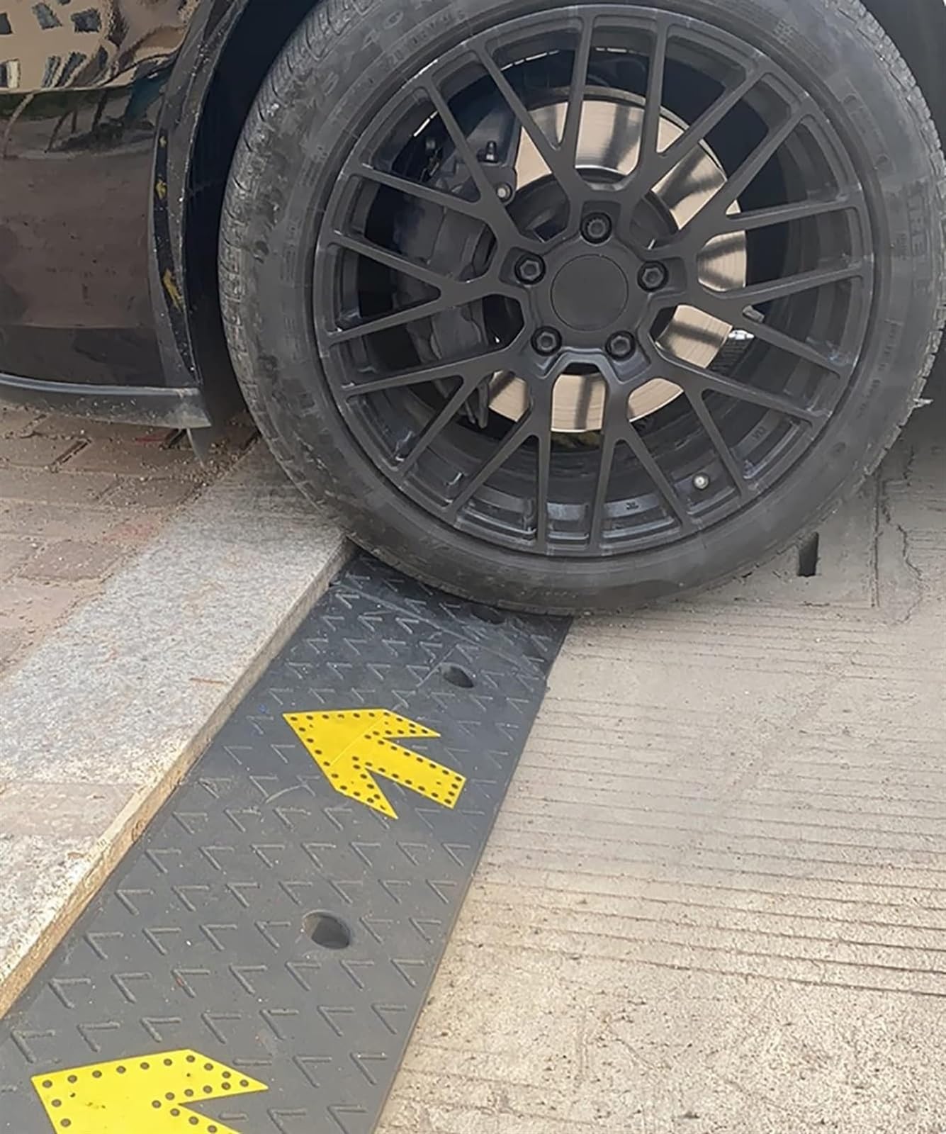 Rampy załadunkowe, rampa progowa, rampa podjazdowa, wytrzymała gumowa rampa progowa dla samochodów dostawczych z wózkami inwalidzkimi(15cm (5 7/8in) Rise)