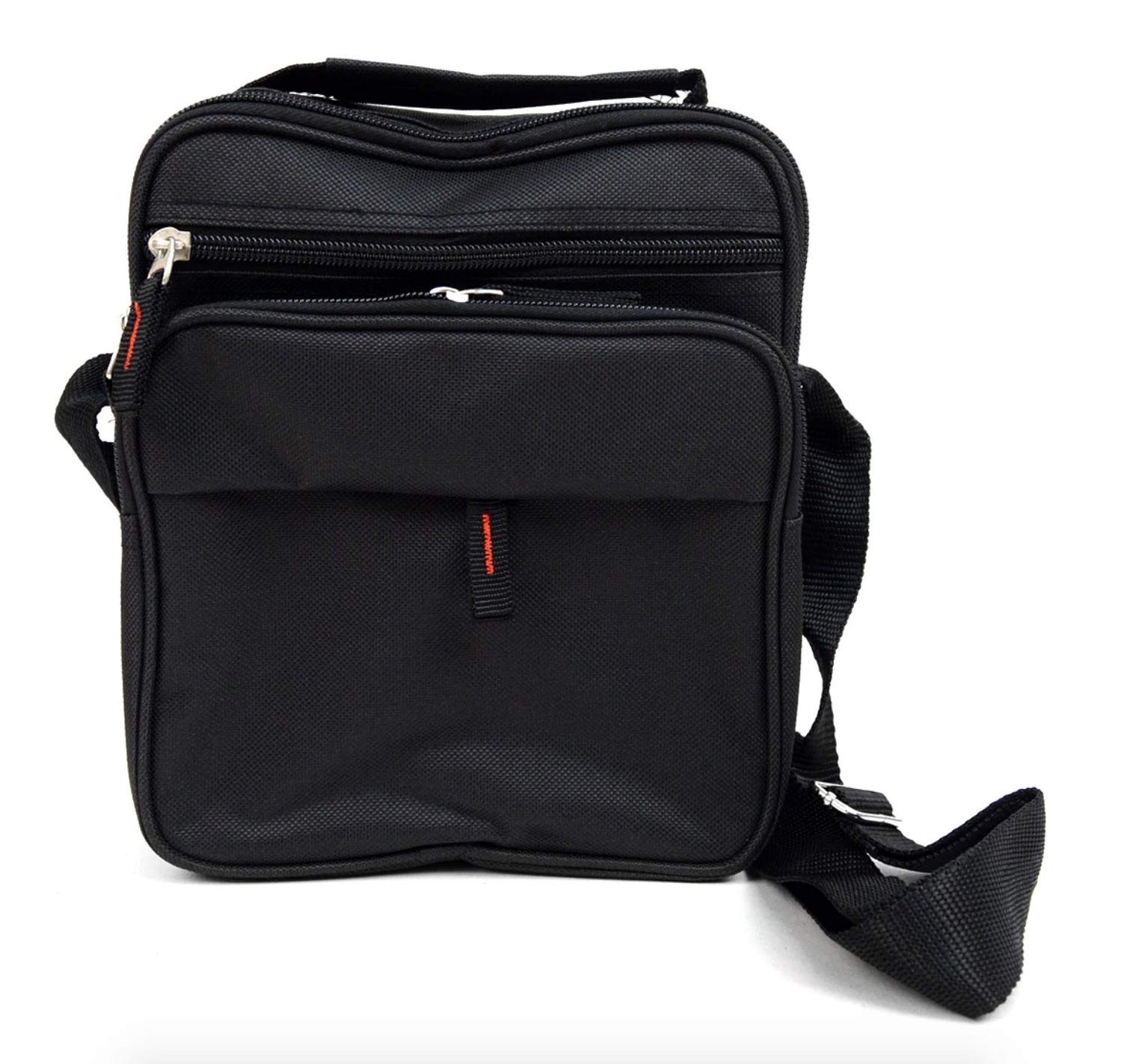Urban-Peacock Mens Compact Messenger Bag Accessory Pouch with Adjustable Strap Black