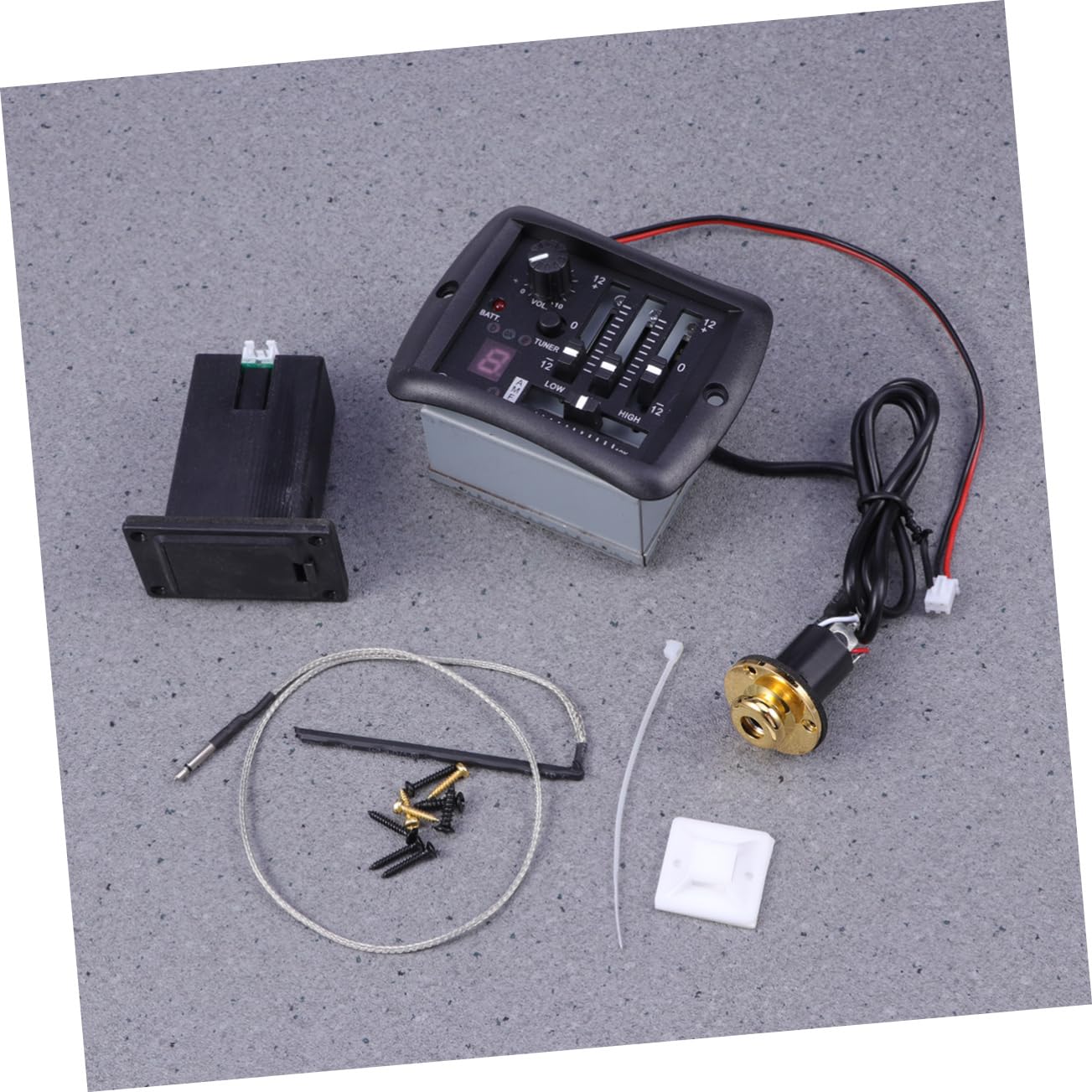UPKOCH Band-gitarren-tonabnehmer-equalizer mit Integriertem Stimmgerät Lautstärkeregler und Bässe Mitten Höhen-reglern für Akustikgitarren-einbau