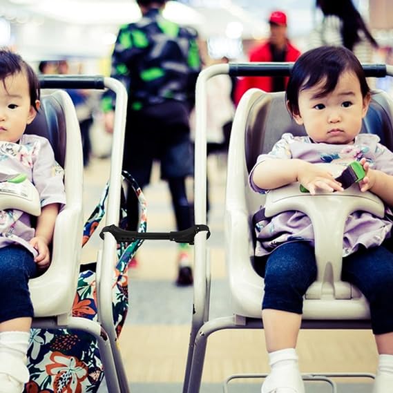 Universal Twin Baby Stroller Connector Adjustable Pushchair Connectors for Double Prams Lightweight Durable Outdoor Stroller Adapters Easy Installation Black