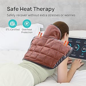 Heating Pad for Back Pain and Cramps Relief, 2.2lb Weighted Heating Pads for Neck and Shoulders, Extra-Large Soft Electric Pad with 4 Heat Settings, Auto-Off, Gifts for Women Men Mom Dad, 19" x 22"
