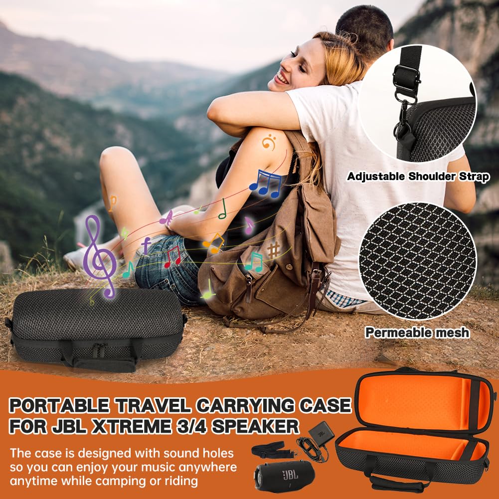 Estuche Rígido para JBL Xtreme 4/Xtreme 3 Altavoz Bluetooth Portátil – Caja Protectora de Viaje Impermeable EVA con Correa Ajustable