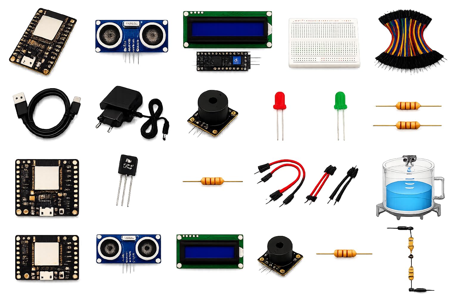 NE LAB ESP32 Water Tank Level Monitor DIY Kit with HC-SR04 Ultrasonic Sensor, I2C LCD Display, Buzzer & Circuit Diagram for Engineering Students-image-13