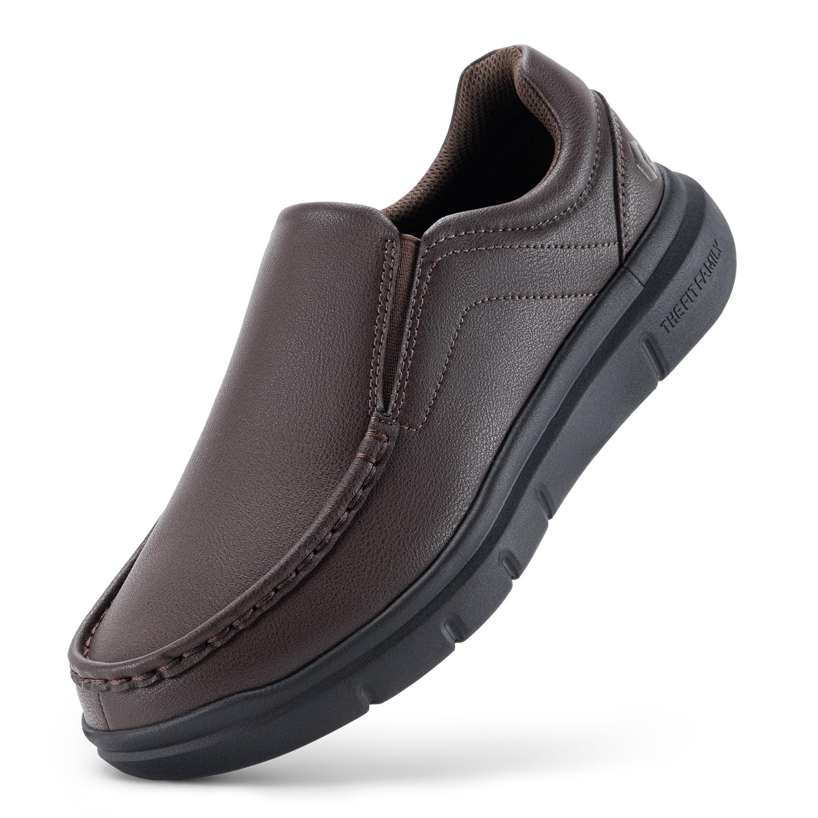 FitVille Mens Loafers Slip On Leather Shoes Wide Fit Comfortable Moccasins Casual Walking Sneakers for Men