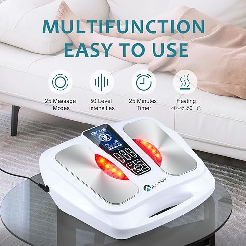 Miniatura 3 de Estimulador de pies aprobado por la FSA para neuropatía, masajeador de pies EMS con calor para aliviar el dolor, relajación muscular, 25 modos, 50