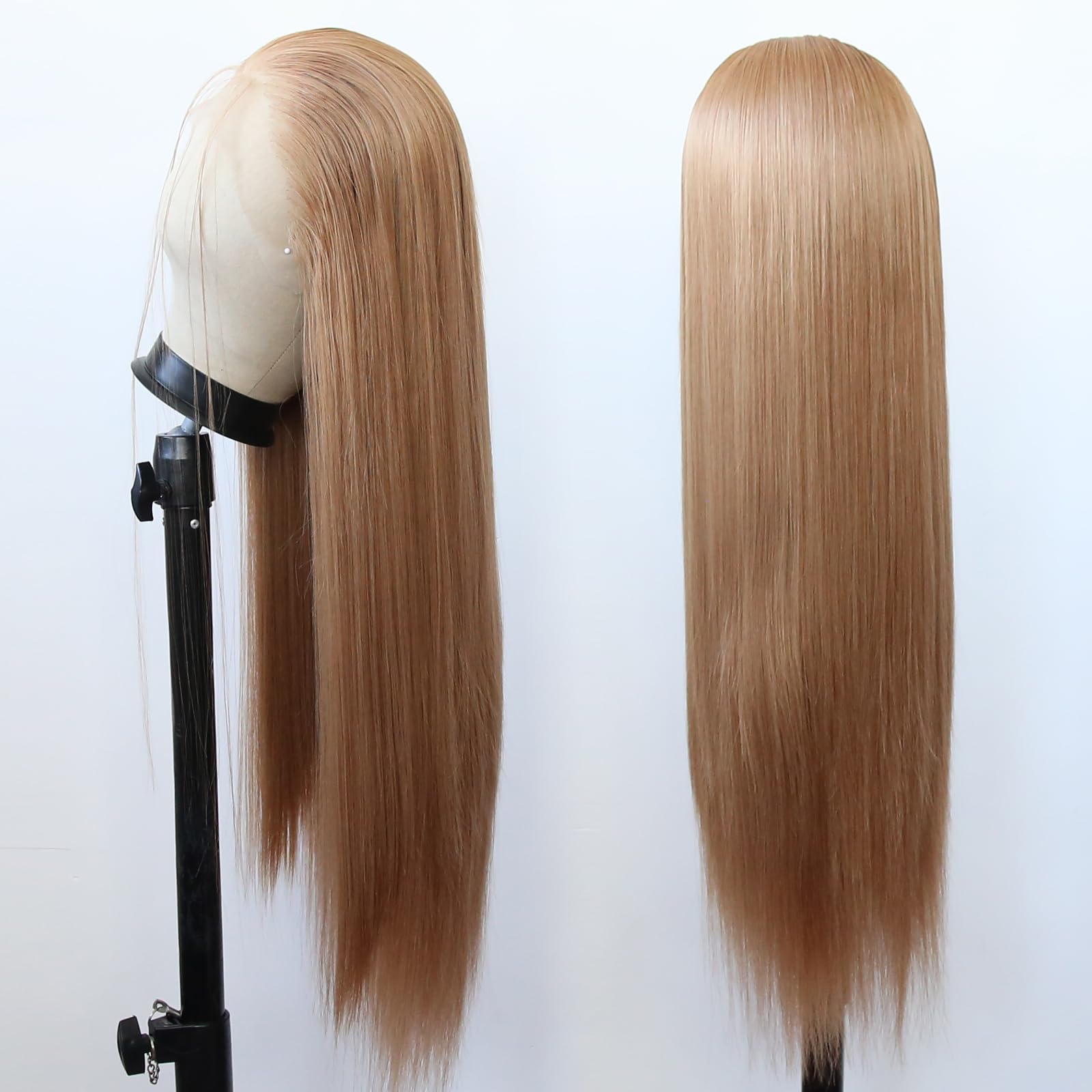 Amazon.com : BTWTRY Strawberry Blonde Wig Long Straight  display picture 2