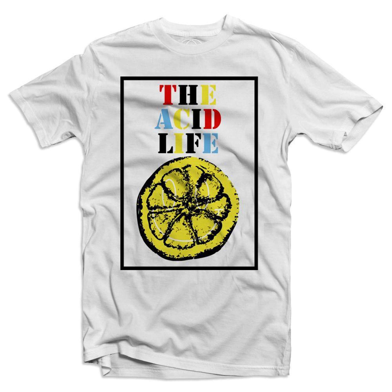 The Acid Life House Dance Music Rave DJ Men's T-Shirt (3XL, White)
