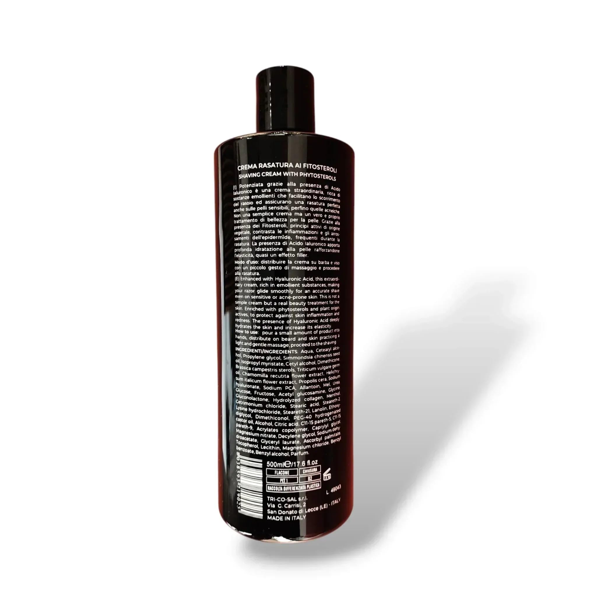 Fondonatura Crema Rasatura barba ai Fitosteroli 500 ml professionale