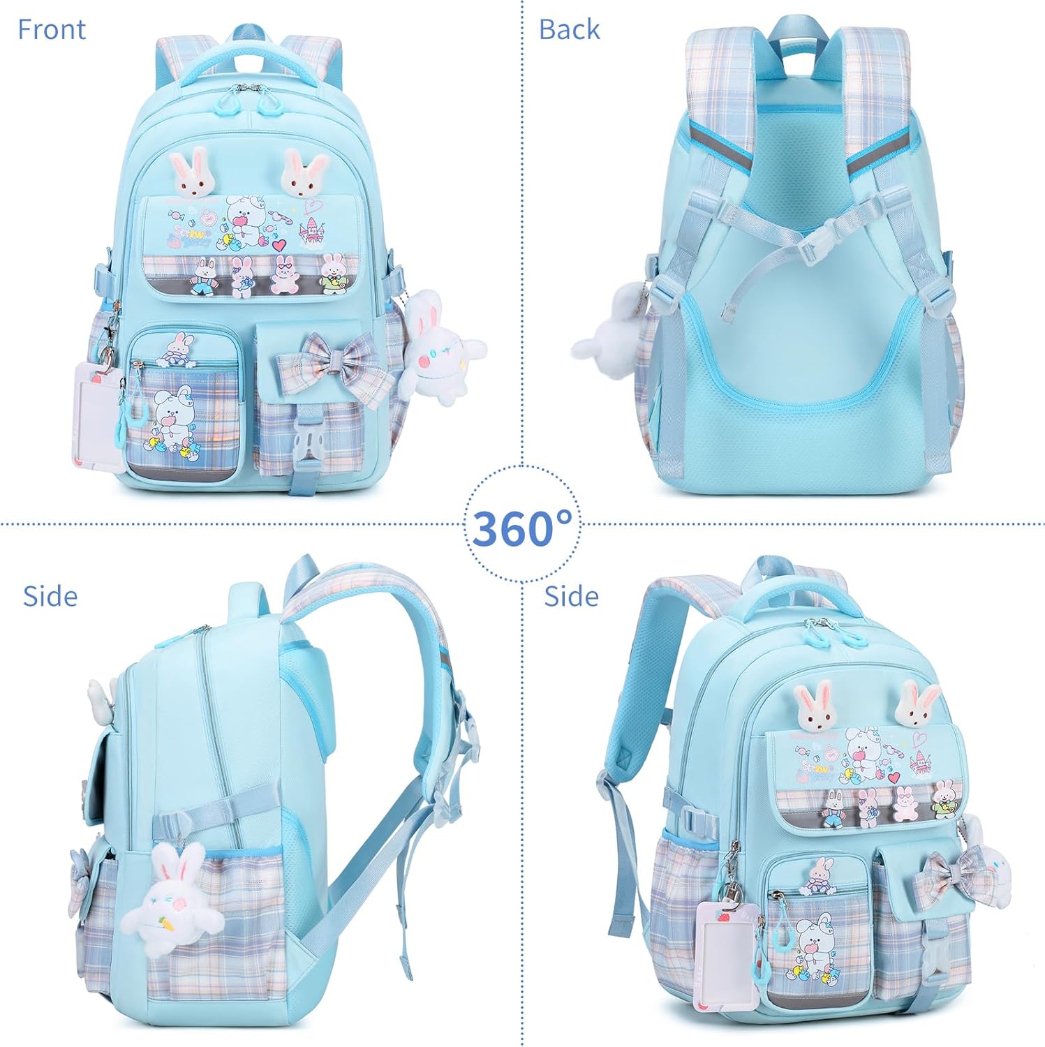 CYOQX Cute Backpack for Girls Bookbag School Bag for girls Kids Backpack Middle High Elementary School Backpack for Teen (Blue)
