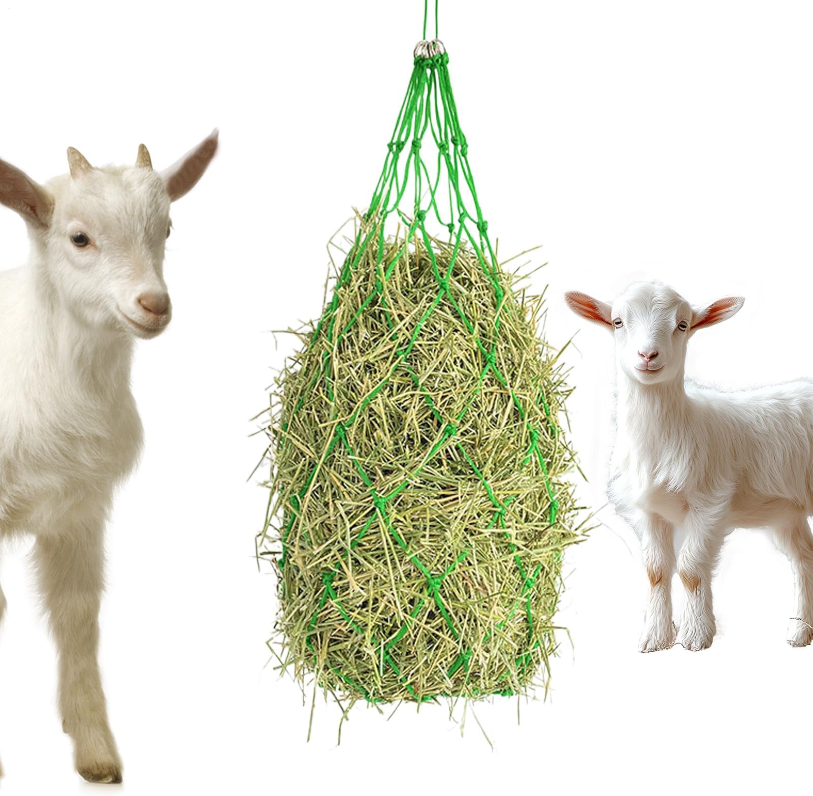 Generisch Hay Nets for Slow Feed Intake, Crawling Net for and Hanging Hay Net for Goats and Grazing Animals in the Stable