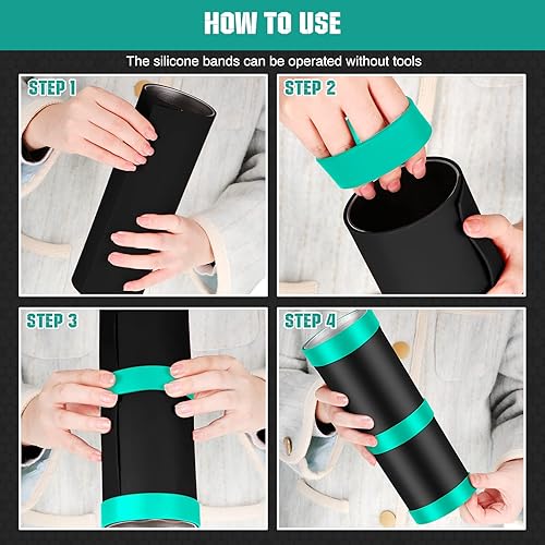 Miniatura 6 de Paquete de 6 bandas de silicona para vasos de sublimación, bandas elásticas de papel de sublimación para envolver botellas de agua, tazas, reducir