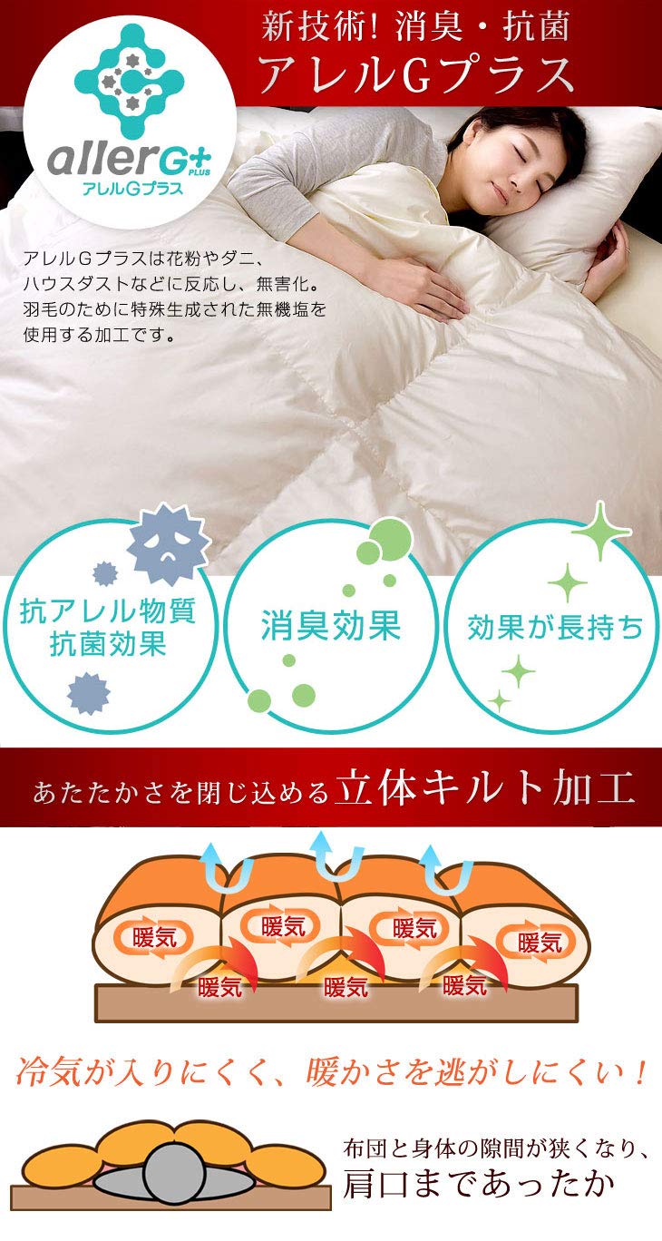 Amazon.co.jp: タンスのゲン 羽毛布団4点セット 【羽毛掛け布団 ＋ 固